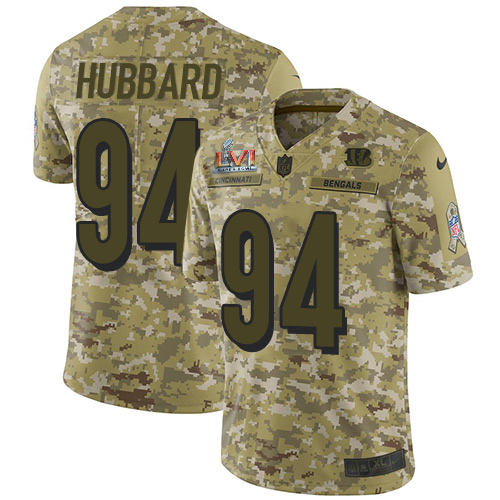 Bengals #94 Sam Hubbard Camo Super Bowl LVI Patch Men's Stitched Limited 2018 Salute To Service Jersey cheap jerseys for sale - CheapJerseys.Shop