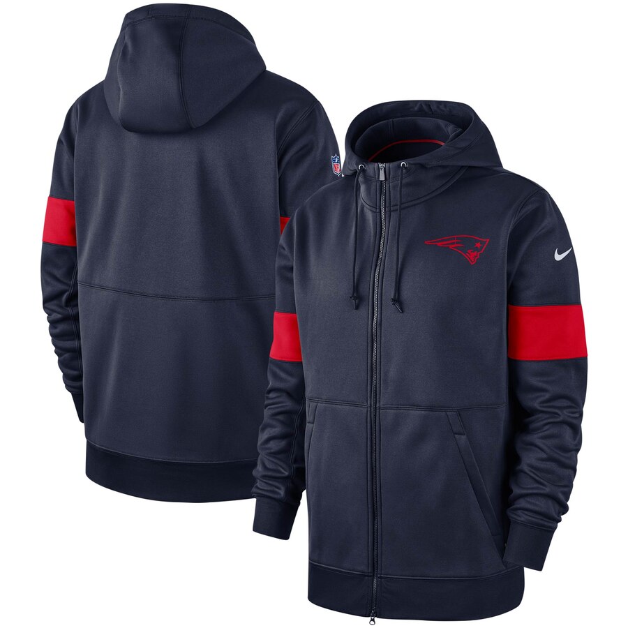 New England Patriots Sideline Performance Full-Zip Hoodie Navy cheap jerseys for sale - CheapJerseys.Shop