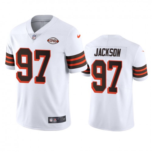 Cleveland Cleveland Browns #97 Malik Jackson 1946 Collection Alternate Vapor Limited Jersey - White Men's cheap jerseys for sale - CheapJerseys.Shop