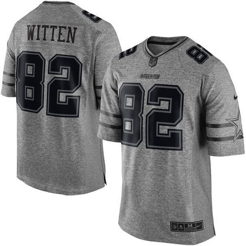 Dallas Cowboys #82 Jason Witten Gray Men's Stitched Limited Gridiron Gray Jersey Men's cheap jerseys for sale - CheapJerseys.Shop