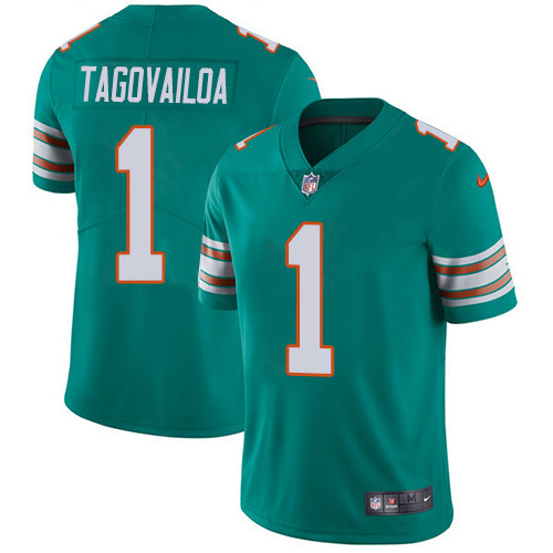 Dolphins #1 Tua Tagovailoa Aqua Green Alternate Men's Stitched Vapor Untouchable Limited Jersey cheap jerseys for sale - CheapJerseys.Shop