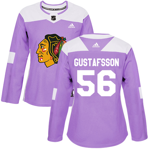 Chicago Blackhawks #56 Erik Gustafsson Purple Authentic Fights Cancer Women's Stitched Jersey Womens cheap jerseys for sale - CheapJerseys.Shop