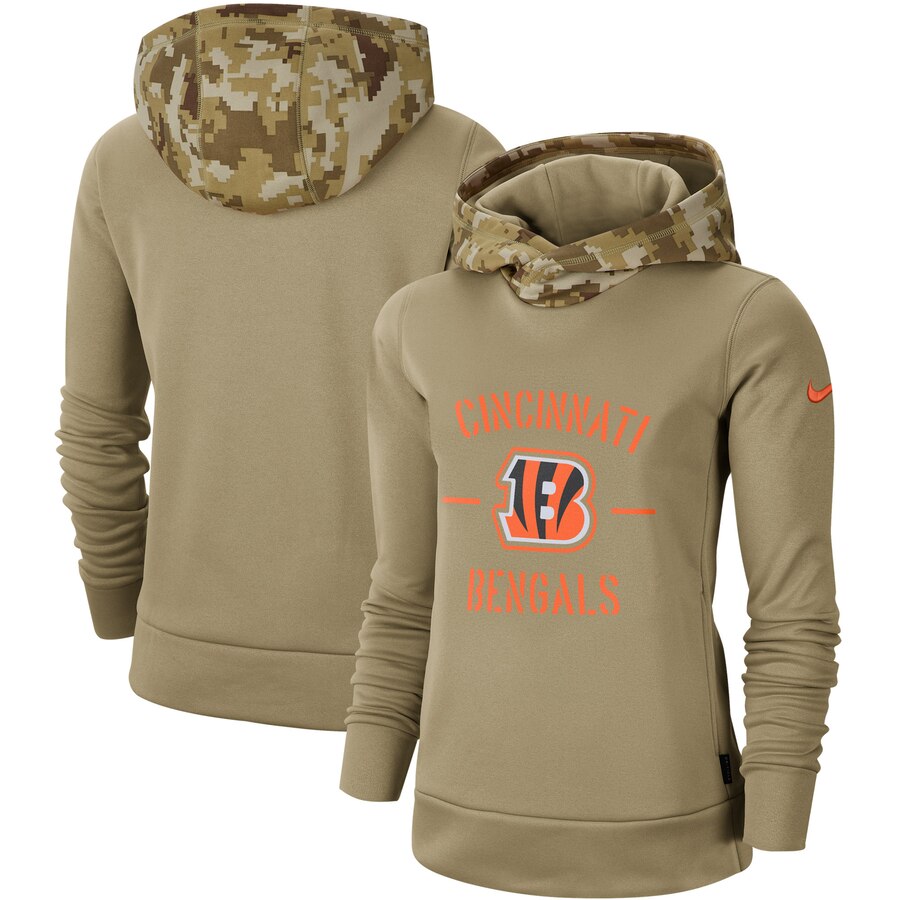 Women's Cincinnati Bengals Khaki 2019 Salute To Service Therma Pullover Hoodie cheap jerseys for sale - CheapJerseys.Shop