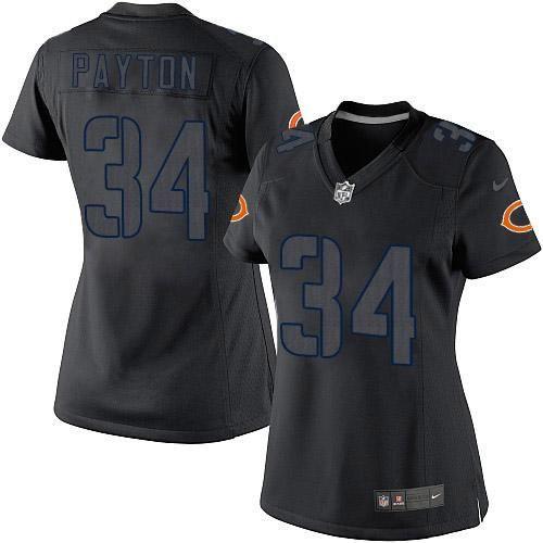 Bears #34 Walter Payton Black Impact Women's Stitched Limited Jersey cheap jerseys for sale - CheapJerseys.Shop