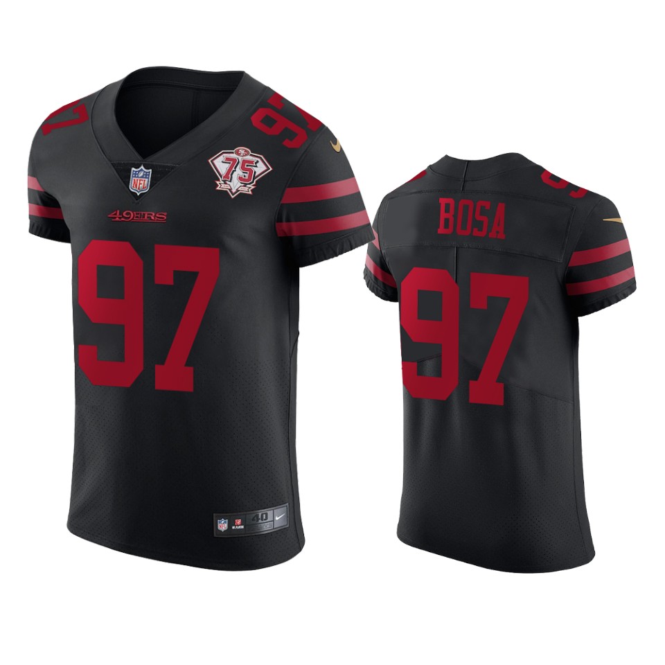49ers #97 Nick Bosa Black Alternate Men's 75th Anniversary Stitched Vapor Untouchable Elite Jersey cheap jerseys for sale - CheapJerseys.Shop