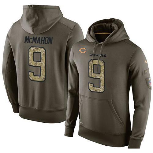 Men's Chicago Bears #9 Jim McMahon Stitched Green Olive Salute To Service KO Performance Hoodie cheap jerseys for sale - CheapJerseys.Shop