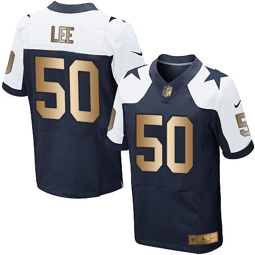 Dallas Cowboys #50 Sean Lee Navy Blue Thanksgiving Throwback Men's Stitched Elite Gold Jersey Men's cheap jerseys for sale - CheapJerseys.Shop