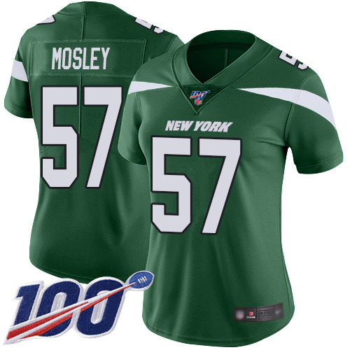 Jets #57 C.J. Mosley Green Team Color Women's Stitched 100th Season Vapor Limited Jersey cheap jerseys for sale - CheapJerseys.Shop