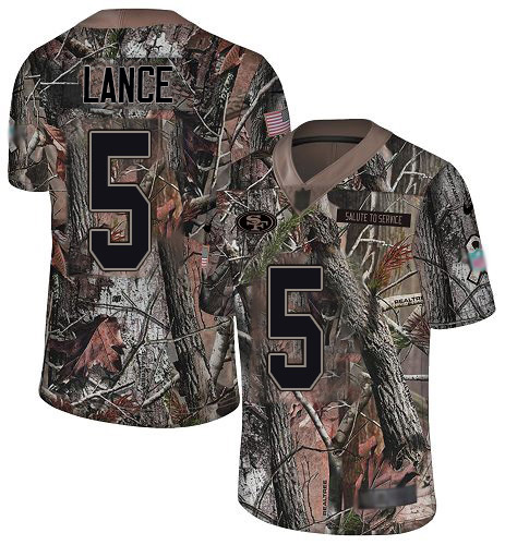 San Francisco 49ers #5 Trey Lance Camo Youth Stitched Limited Rush Realtree Jersey cheap jerseys for sale - CheapJerseys.Shop