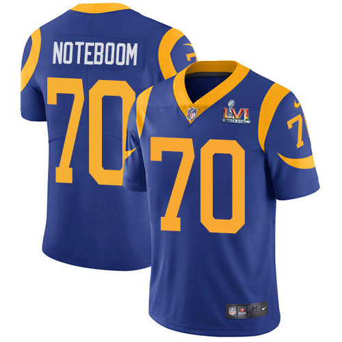 Los Angeles Rams #70 Joseph Noteboom Royal Blue Alternate Super Bowl LVI Patch Men's Stitched Vapor Untouchable Limited Jersey Men's cheap jerseys for sale - CheapJerseys.Shop