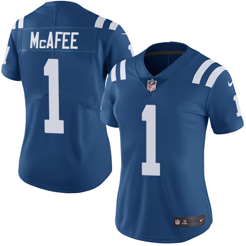 Indianapolis Colts #1 Pat McAfee Royal Blue Team Color Women's Stitched Vapor Untouchable Limited Jersey Womens cheap jerseys for sale - CheapJerseys.Shop