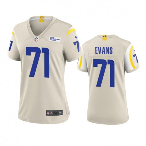 Los Angeles Los Angeles Rams #71 Bobby Evans Women's Game Jersey - Bone Womens cheap jerseys for sale - CheapJerseys.Shop