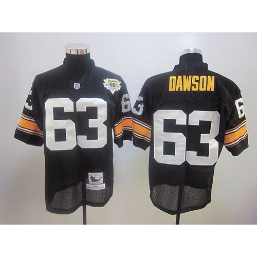 60TH Mitchell And Ness Pittsburgh Steelers #63 Dermontti Dawson Black Stitched Jersey Men's cheap jerseys for sale - CheapJerseys.Shop