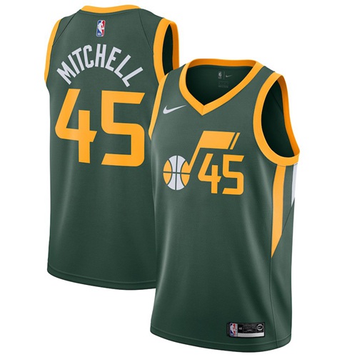 Utah Jazz #45 Donovan Mitchell Green Swingman Earned Edition Jersey Mens cheap jerseys for sale - CheapJerseys.Shop