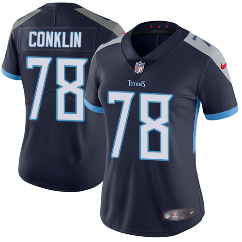 Tennessee Titans #78 Jack Conklin Navy Blue Team Color Women's Stitched Vapor Untouchable Limited Jersey Womens cheap jerseys for sale - CheapJerseys.Shop