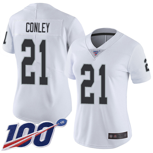 Las Vegas Raiders #21 Gareon Conley White Women's Stitched 100th Season Vapor Limited Jersey Womens cheap jerseys for sale - CheapJerseys.Shop