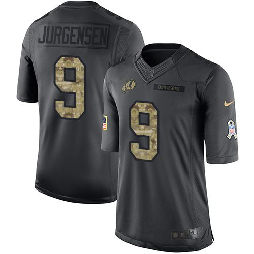 Washington Commanders #9 Sonny Jurgensen Black Men's Stitched Limited 2016 Salute to Service Jersey Men's cheap jerseys for sale - CheapJerseys.Shop