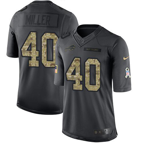 Bills #40 Von Miller Black Youth Stitched Limited 2016 Salute To Service Jersey cheap jerseys for sale - CheapJerseys.Shop