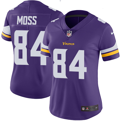Vikings #84 Randy Moss Purple Team Color Women's Stitched Vapor Untouchable Limited Jersey cheap jerseys for sale - CheapJerseys.Shop