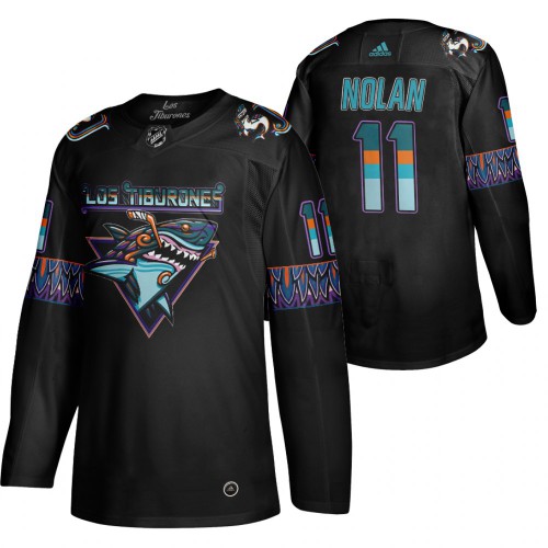 San Jose San Jose Sharks #11 Owen Nolan Men's 2020 Los Tiburones Limited Jersey Black Men's cheap jerseys for sale - CheapJerseys.Shop