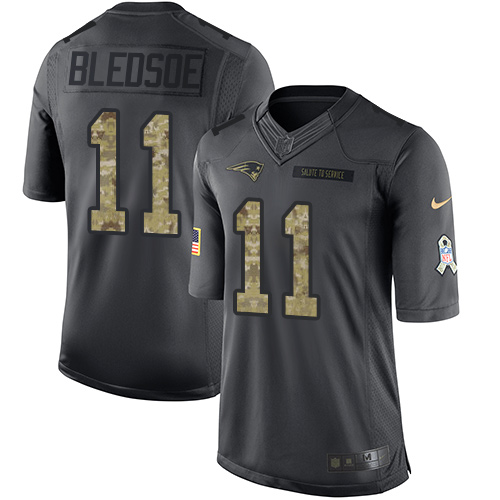 New England Patriots #11 Drew Bledsoe Black Men's Stitched Limited 2016 Salute To Service Jersey Men's cheap jerseys for sale - CheapJerseys.Shop