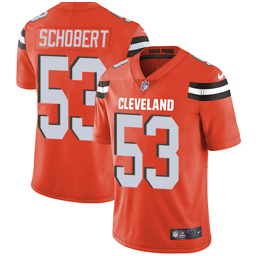 Cleveland Browns #53 Joe Schobert Orange Alternate Men's Stitched Vapor Untouchable Limited Jersey Men's cheap jerseys for sale - CheapJerseys.Shop