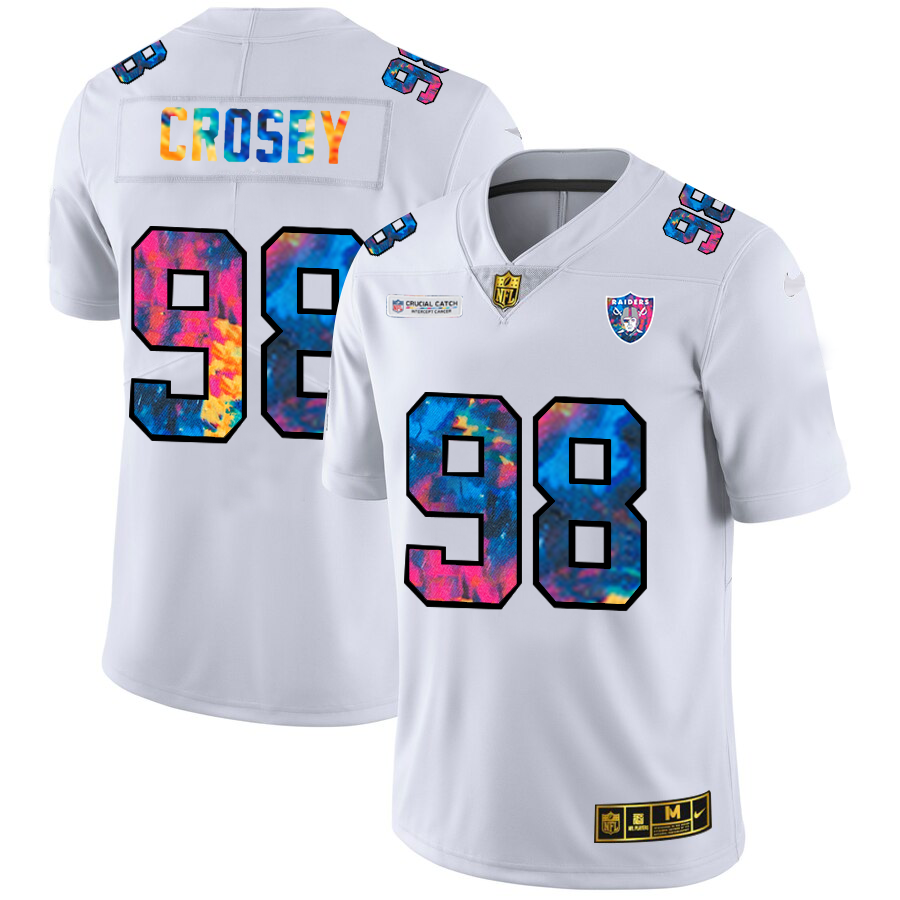Las Vegas Raiders #98 Maxx Crosby Men's White Multi-Color 2020 Crucial Catch Limited Jersey cheap jerseys for sale - CheapJerseys.Shop