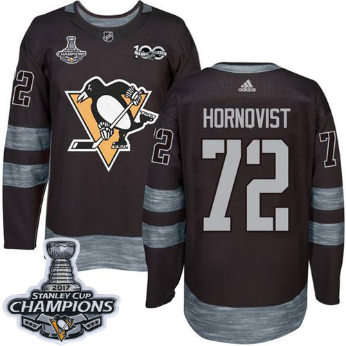 Pittsburgh Penguins #72 Patric Hornqvist Black 1917-2017 100th Anniversary Stanley Cup Finals Champions Stitched Jersey Men's cheap jerseys for sale - CheapJerseys.Shop