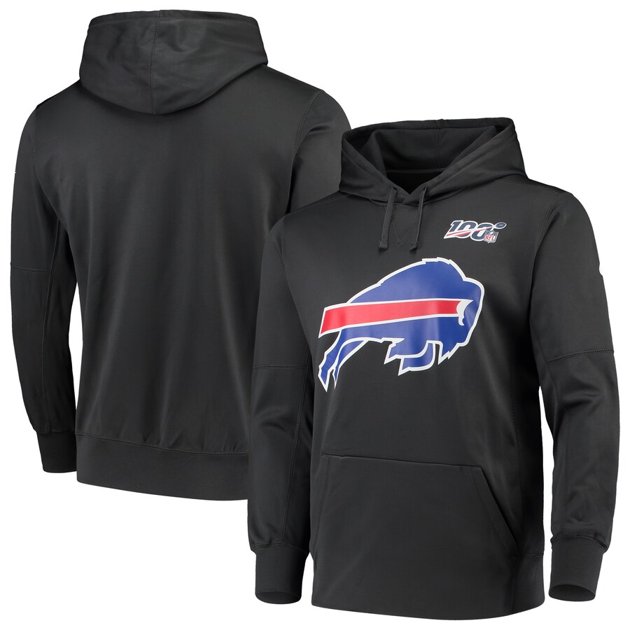 Buffalo Bills 100th Season Primary Logo Circuit Performance Pullover Hoodie Charcoal cheap jerseys for sale - CheapJerseys.Shop