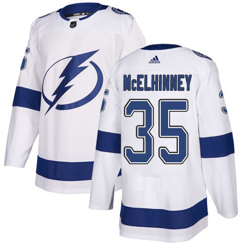 Tampa Bay Lightning #35 Curtis McElhinney White Road Authentic Stitched Jersey Men's cheap jerseys for sale - CheapJerseys.Shop