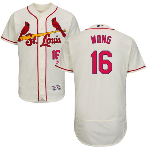 St.Louis Cardinals #16 Kolten Wong Cream Flexbase Authentic Collection Stitched Jersey Men's cheap jerseys for sale - CheapJerseys.Shop