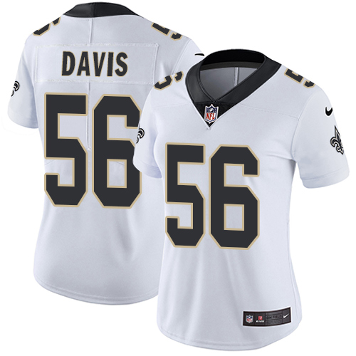 New Orleans Saints #56 DeMario Davis White Women's Stitched Vapor Untouchable Limited Jersey Womens cheap jerseys for sale - CheapJerseys.Shop