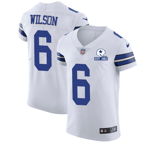 Cowboys #6 Donovan Wilson White Men's Stitched With Established In 1960 Patch New Elite Jersey cheap jerseys for sale - CheapJerseys.Shop