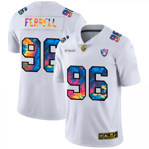 Las Vegas Las Vegas Raiders #96 Clelin Ferrell Men's White Multi-Color 2020 Crucial Catch Limited Jersey Men's cheap jerseys for sale - CheapJerseys.Shop