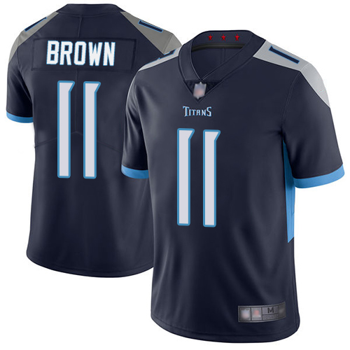Tennessee Titans #11 A.J. Brown Navy Blue Team Color Men's Stitched Vapor Untouchable Limited Jersey Men's cheap jerseys for sale - CheapJerseys.Shop
