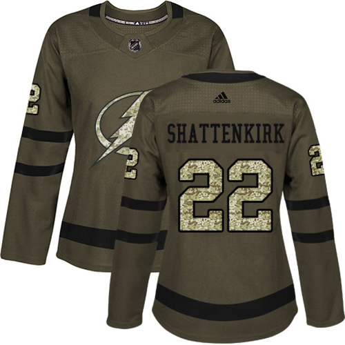 Tampa Bay Lightning #22 Kevin Shattenkirk Green Salute to Service Women's Stitched Jersey Womens cheap jerseys for sale - CheapJerseys.Shop