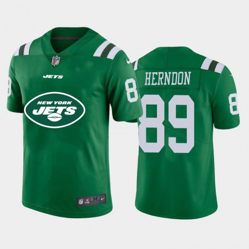 New York New York Jets #89 Chris Herndon Green Men's Big Team Logo Vapor Limited Jersey Men's cheap jerseys for sale - CheapJerseys.Shop