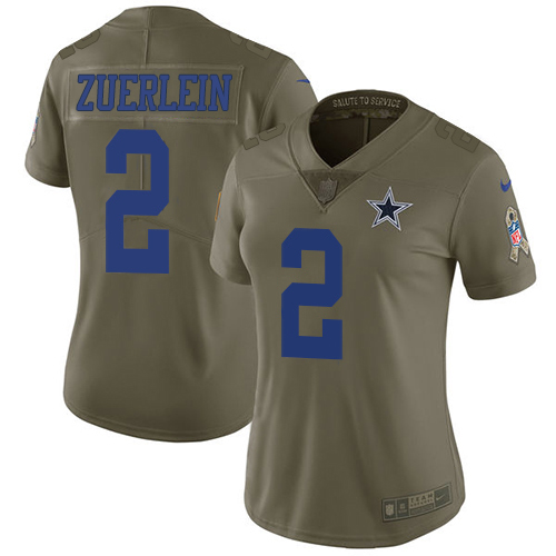 Dallas Cowboys #2 Greg Zuerlein Olive Women's Stitched Limited 2017 Salute To Service Jersey Womens cheap jerseys for sale - CheapJerseys.Shop