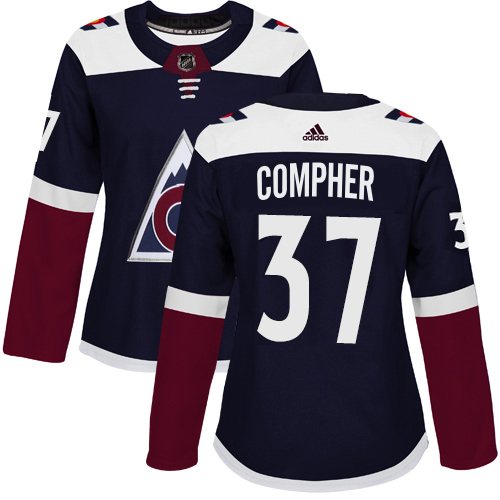 Colorado Avalanche #37 J.T. Compher Navy Women's Alternate Authentic Stitched Jersey Womens cheap jerseys for sale - CheapJerseys.Shop