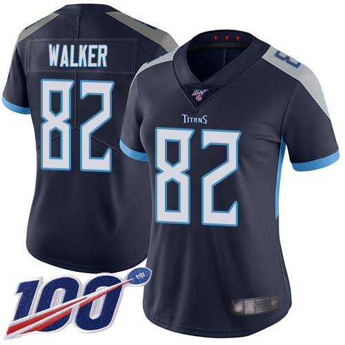 Tennessee Titans #82 Delanie Walker Navy Blue Team Color Women's Stitched 100th Season Vapor Limited Jersey Womens cheap jerseys for sale - CheapJerseys.Shop