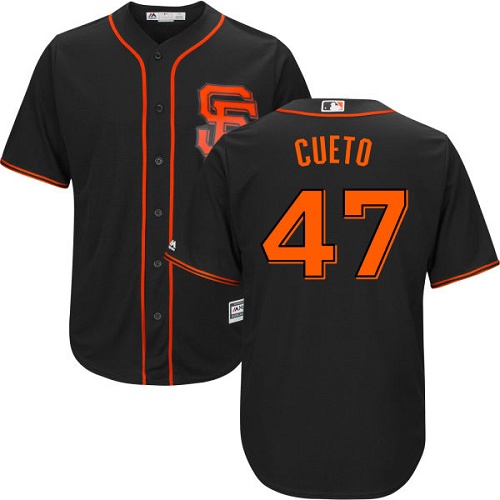 San Francisco Giants #47 Johnny Cueto Black Alternate Cool Base Stitched Youth Jersey Youth cheap jerseys for sale - CheapJerseys.Shop