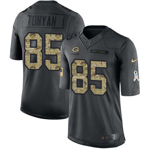 Green Bay Packers #85 Robert Tonyan Black Men's Stitched Limited 2016 Salute to Service Jersey Men's cheap jerseys for sale - CheapJerseys.Shop