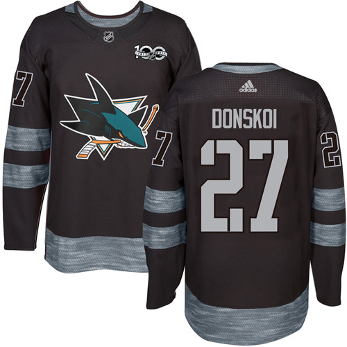 San Jose Sharks #27 Joonas Donskoi Black 1917-2017 100th Anniversary Stitched Jersey Men's cheap jerseys for sale - CheapJerseys.Shop