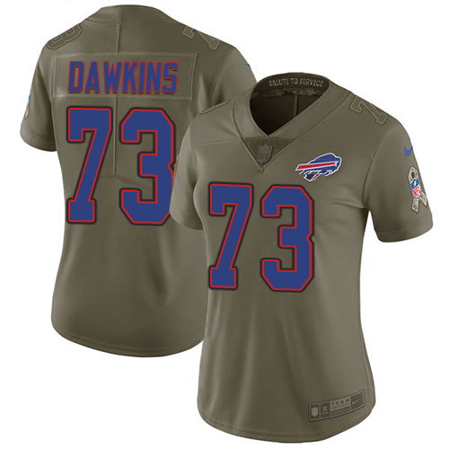 Bills #73 Dion Dawkins Olive Women's Stitched Limited 2017 Salute To Service Jersey cheap jerseys for sale - CheapJerseys.Shop