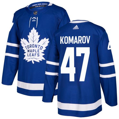 Maple Toronto Maple Leafs #47 Leo Komarov Blue Home Authentic Stitched Jersey Men's cheap jerseys for sale - CheapJerseys.Shop