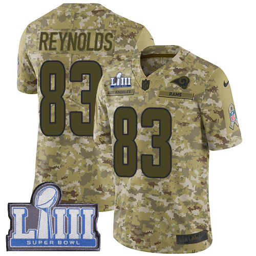 Los Angeles Rams #83 Josh Reynolds Camo Super Bowl LIII Bound Men's Stitched Limited 2018 Salute To Service Jersey Men's cheap jerseys for sale - CheapJerseys.Shop