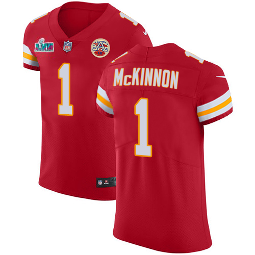 Chiefs #1 Jerick McKinnon Red Team Color Super Bowl LVII Patch Men's Stitched Vapor Untouchable Elite Jersey cheap jerseys for sale - CheapJerseys.Shop