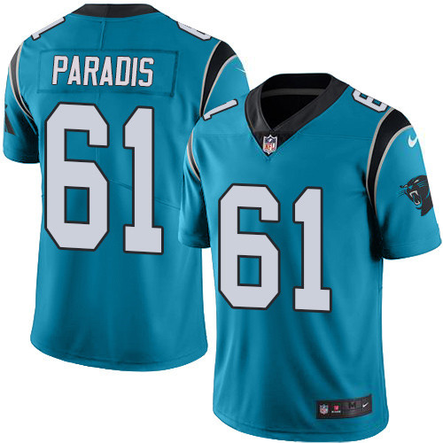 Carolina Panthers #61 Matt Paradis Blue Alternate Men's Stitched Vapor Untouchable Limited Jersey Men's cheap jerseys for sale - CheapJerseys.Shop