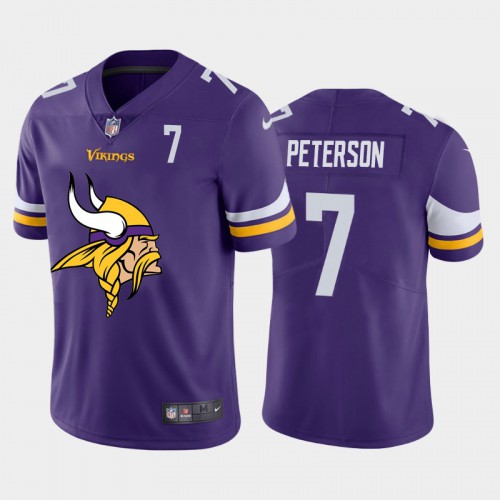 Minnesota Minnesota Vikings #7 Patrick Peterson Purple Men's Big Team Logo Player Vapor Limited Jersey Men's cheap jerseys for sale - CheapJerseys.Shop