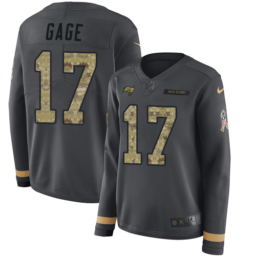 Buccaneers #17 Russell Gage Anthracite Salute To Service Women's Stitched Limited Therma Long Sleeve Jersey cheap jerseys for sale - CheapJerseys.Shop